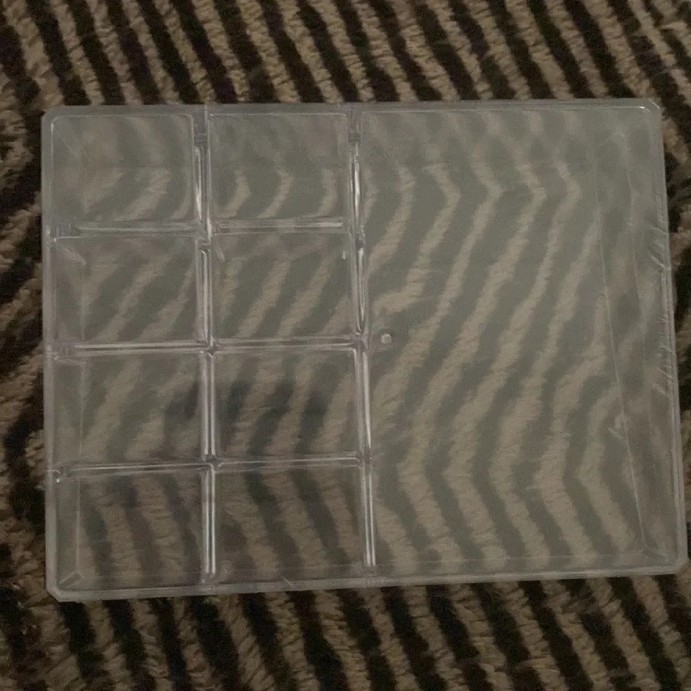 Two clear make up organizing tray